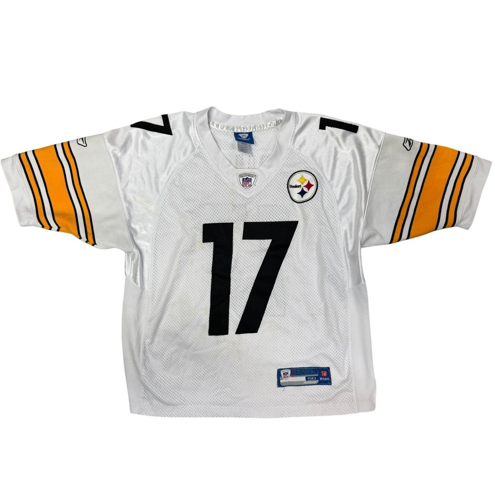 Reebok Pittsburgh Steelers Mike Wallace 17 Jersey White Stitched Mens 50 NFL